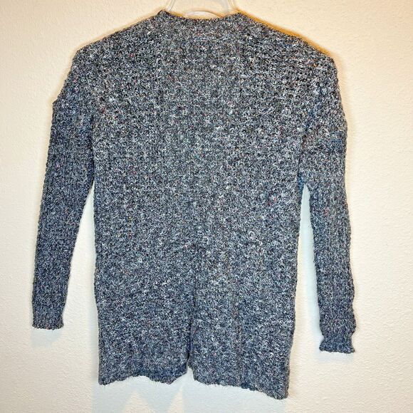 Express‎ Womens Cardigan Small Black/Gray Speckled Open Front Long Sleeve - Picture 2 of 8